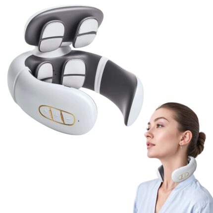 Electric Pulse Neck Massager w/ Heat - TENS Portable Cervical Spine Pain Relief