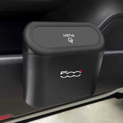 Car Trash Can Clamshell Bin - Fiat 500 500C 500X 500L Abarth 695 Hanging Pressing Garbage Case - Fiat, 500X